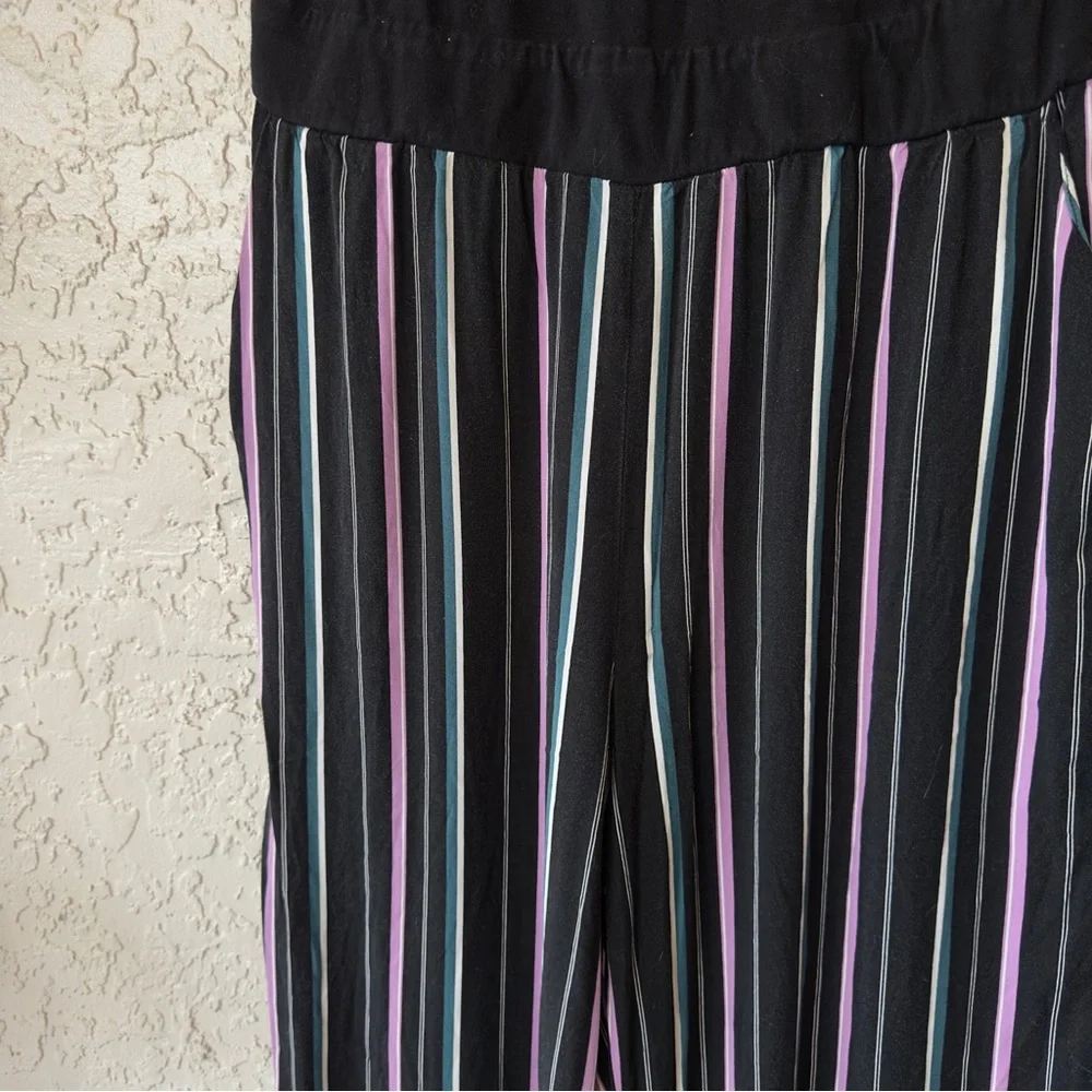 Torrid Challis Jumpsuit Purple/blue/white stripes - Picture 3 of 5